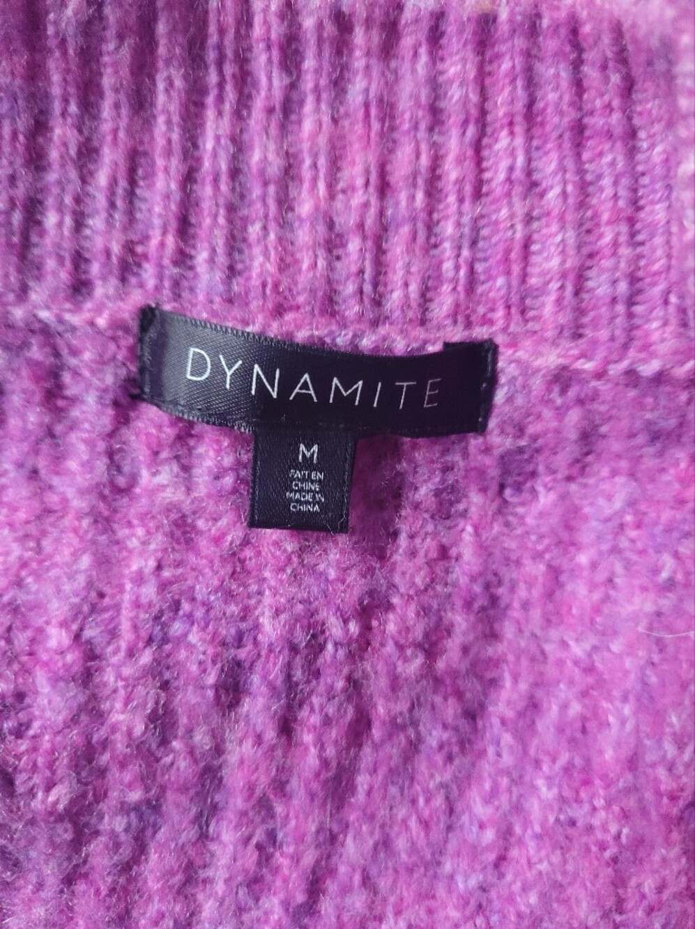 Dynamite Magenta Ribbed Button-Front Women's Cardigan - Picture 4 of 5